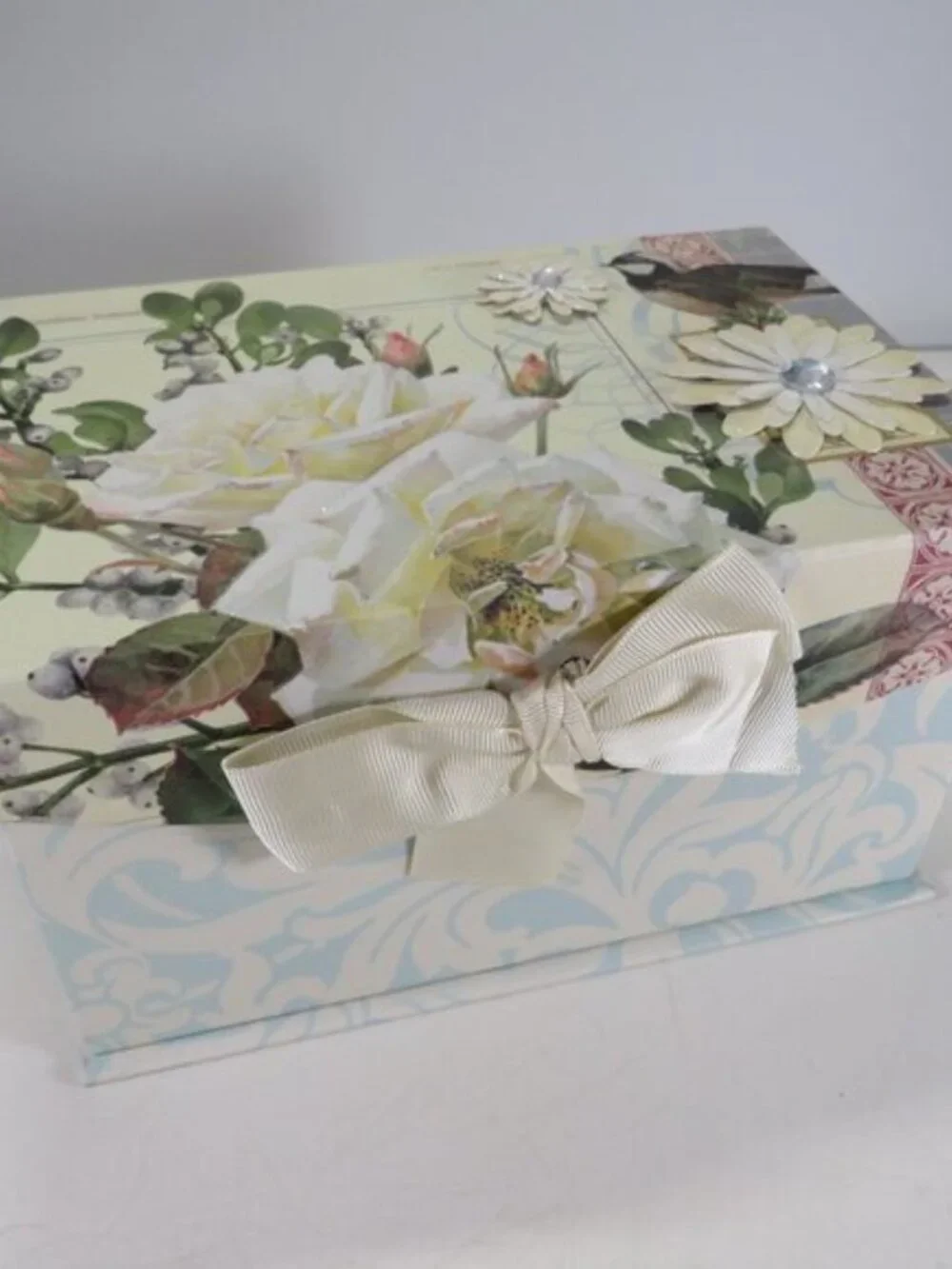 (4) Decorative Storage Gift Boxes Bundle Waverly Floral & Tina Higgins Altered